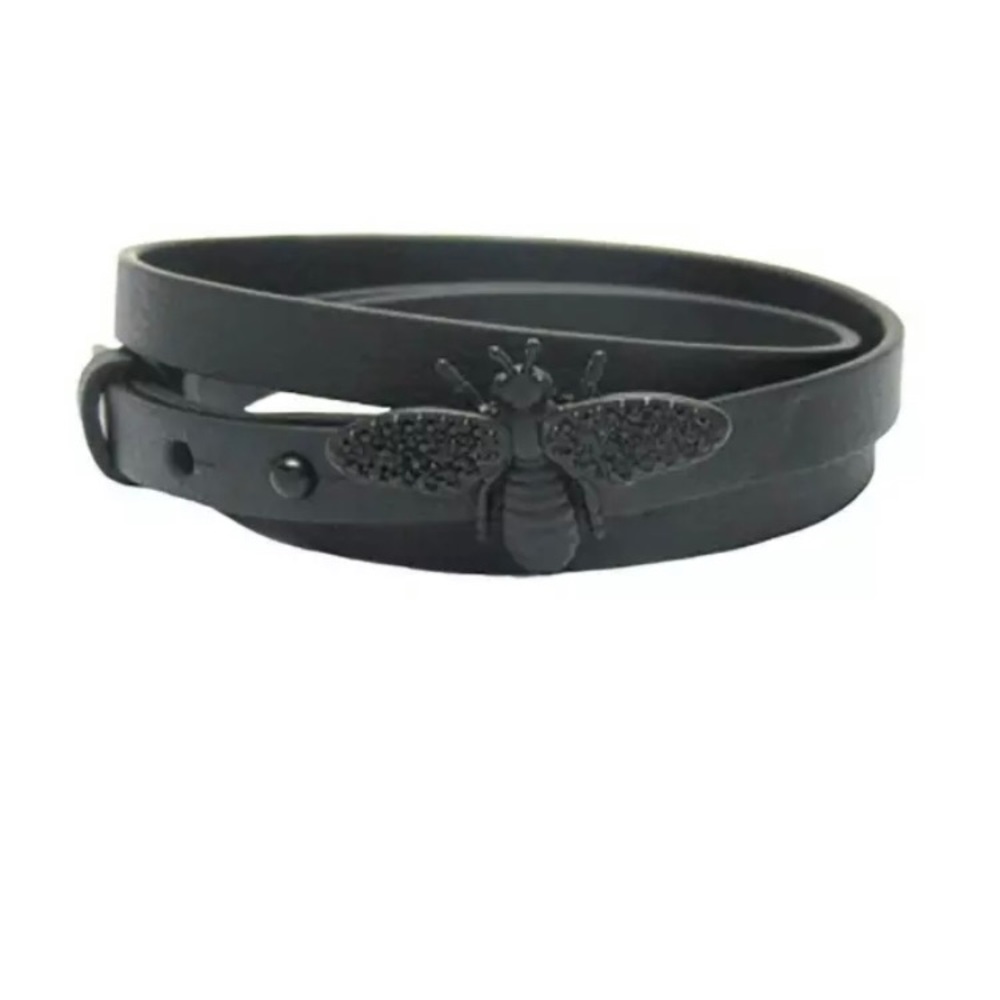 Dior Abielle Bee Triple Wrap Leather Bracelet